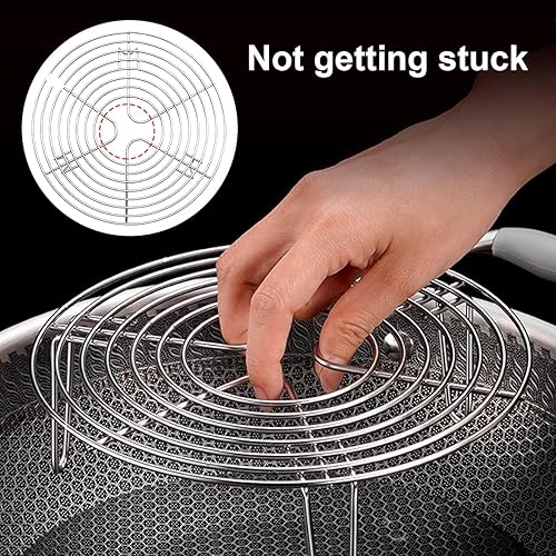 Miniatura 3 de Estante redondo de vapor y estante de enfriamiento, salvamanteles de acero inoxidable, estante de cocina, soporte de rejilla de vapor de alambre,