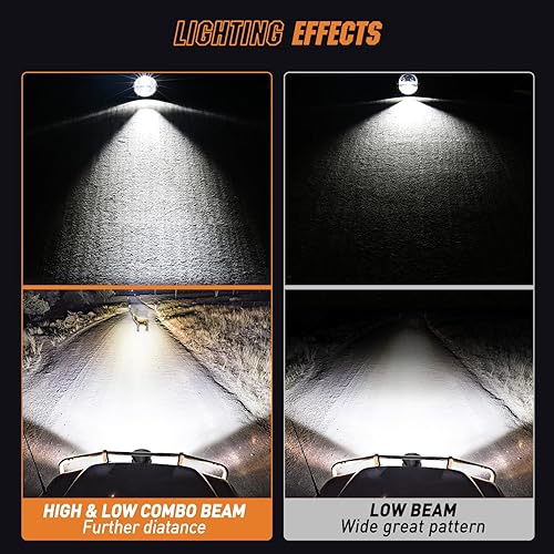 Miniatura 4 de Nilight Luz redonda todoterreno de 9 pulgadas 2 unidades de 120 W de haz alto y bajo IP68 LED de conducción con EMC integrado con conector DT de 14