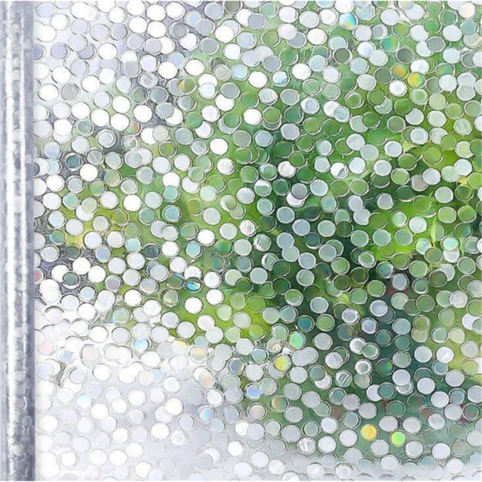 Frosted Window Film Silver Circle Window Film Privacy Self Adhesive Static Cling Privacy Window Film No Glue Window Privacy Film Bathroom Privacy Film for Glass Windows Living Room 60x200cm