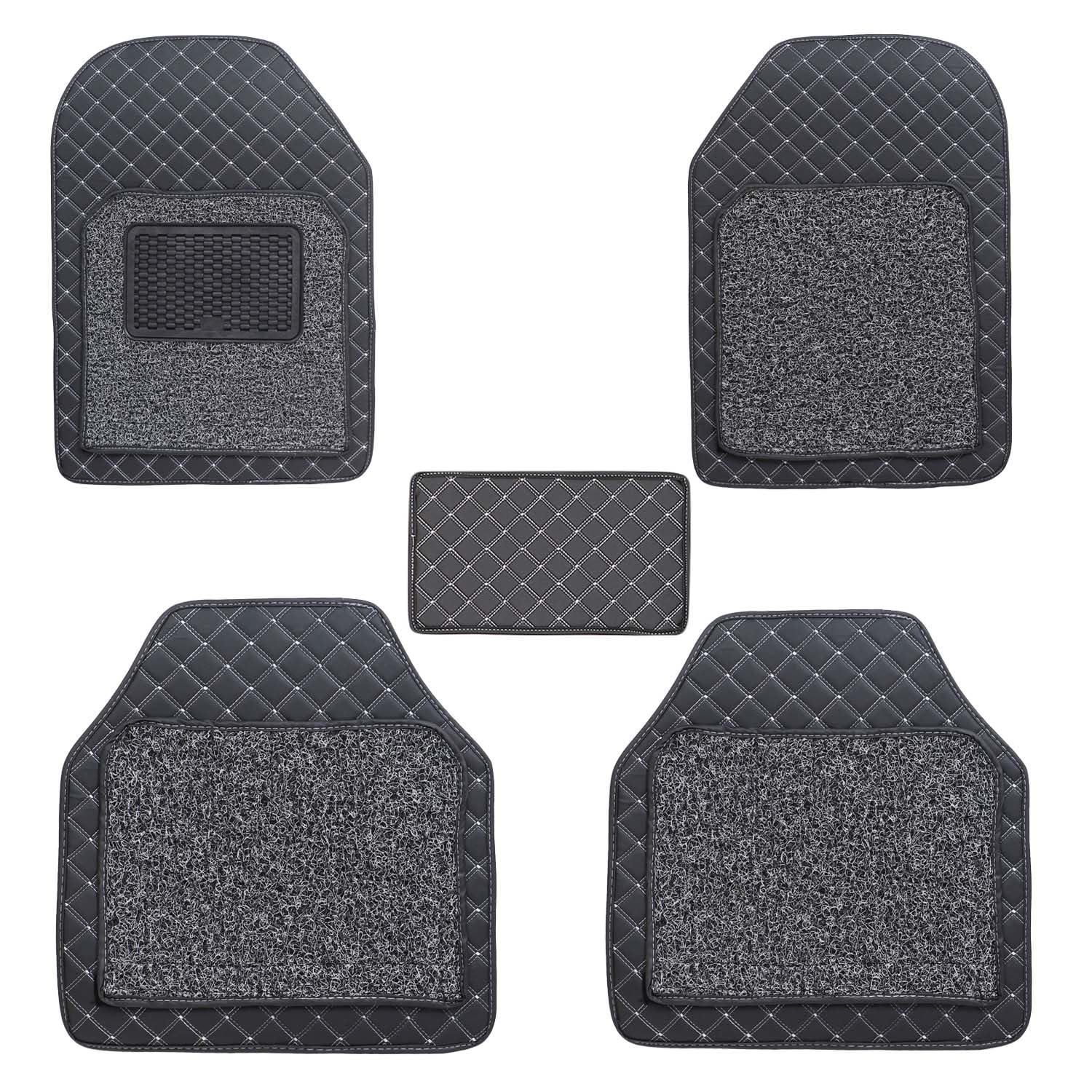 CARNEST Universal Premium Non Slip 7D Luxury Leather Car Floor/Foot Mats Compatible for Maruti Suzuki Dzire 2017 (Black)