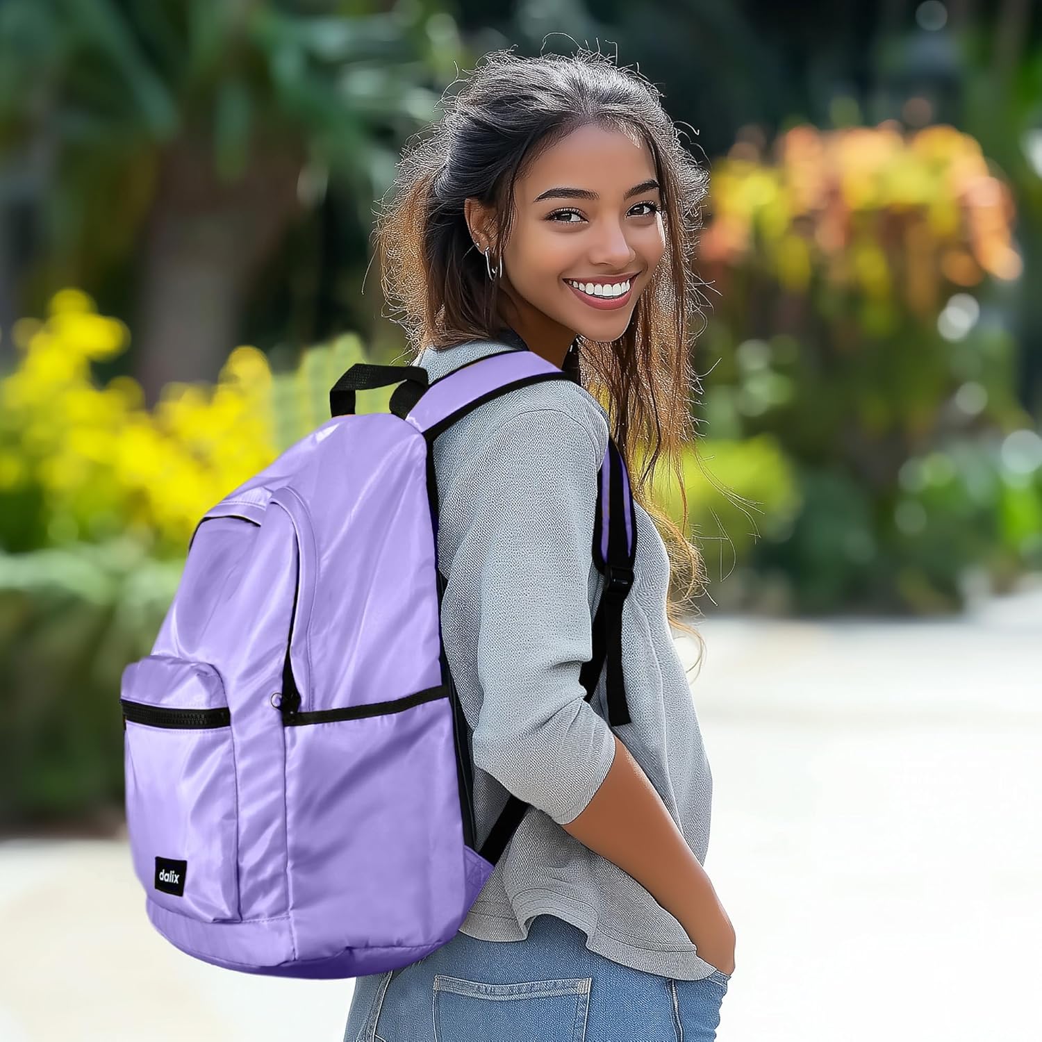 DALIX Classic Vibes Lavender Backpack for Travel Laptop Book Bag for Men Women