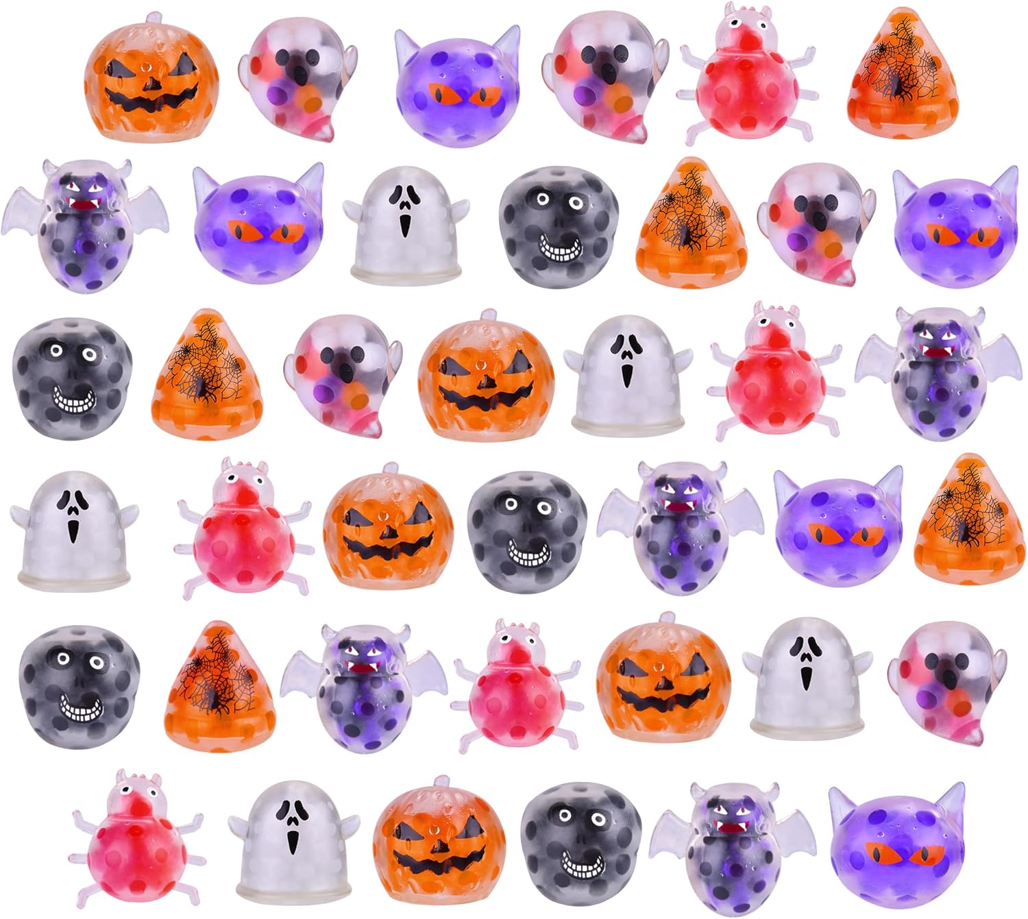 40Packs Halloween Mochi Squishy Toys for Kids Halloween Party Favors Goodie Bags Fillers Stuffers Squishies Halloween Treats Bags Gifts Squishy Fidget Toys Stress Relief Squeeze Toys Prizes for Kids