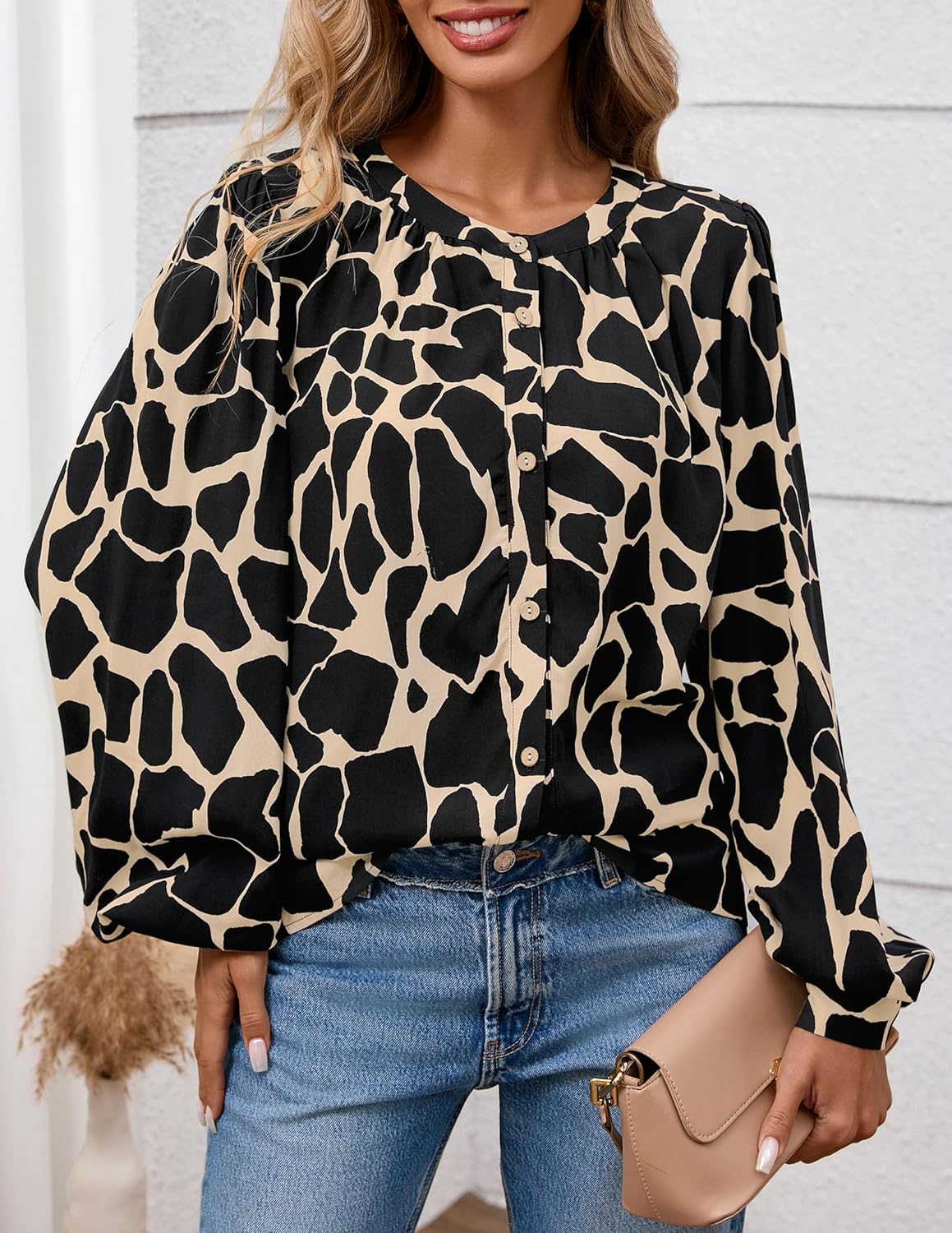 PRETTYGARDEN Women's Floral Button Down Blouse 2026 Fall Fashion Dressy Casual Long Sleeve Shirts Spring Top Boho Clothes - Image 6