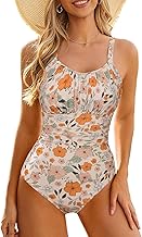 Durio Badeanzug Damen Bauchweg Badeanzüge Große Oberweite Shape Bademode Damen mit Stauchfalzung an Brust und Taille U-förmigem Rücken und verstellbaren Trägern