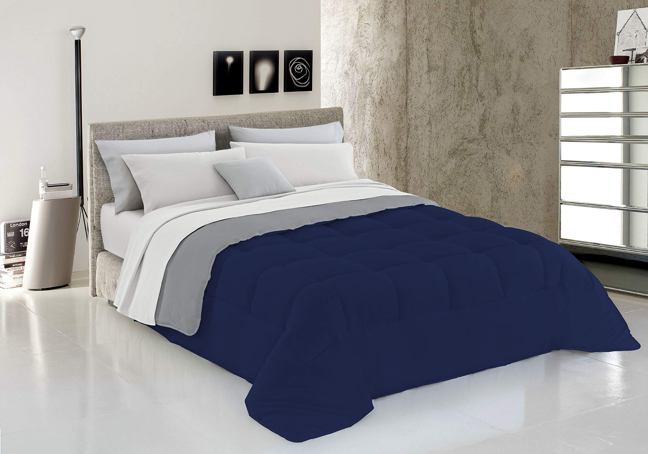 Datex Double King single Blu Scuro/Grigio Chiaro