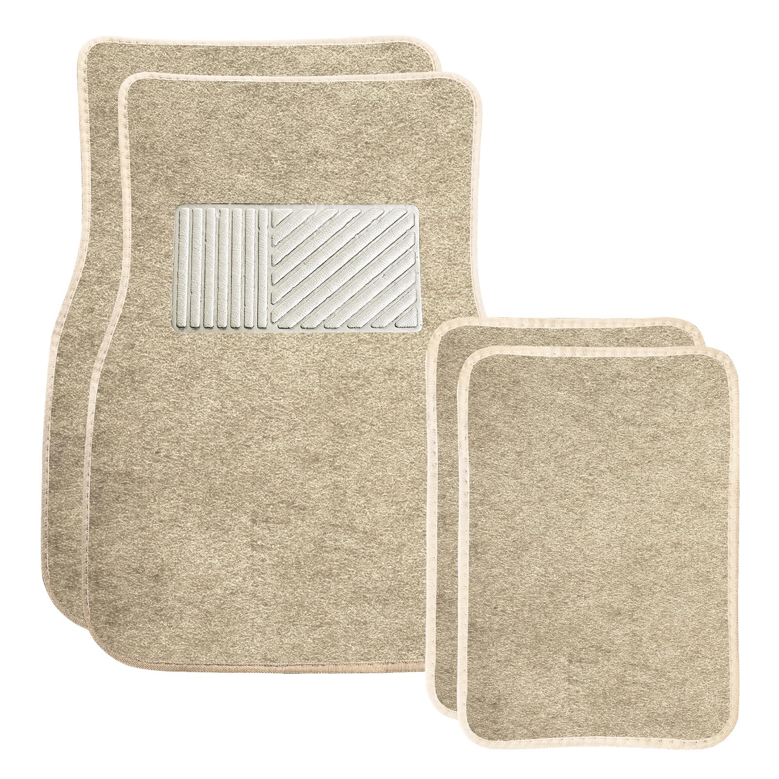 4PCS Car Floor Mats Waterproof Non-Slip Car Floor Liners with Safety Heel Pad All-Weather Wear-Resistant Mats Heavy Duty