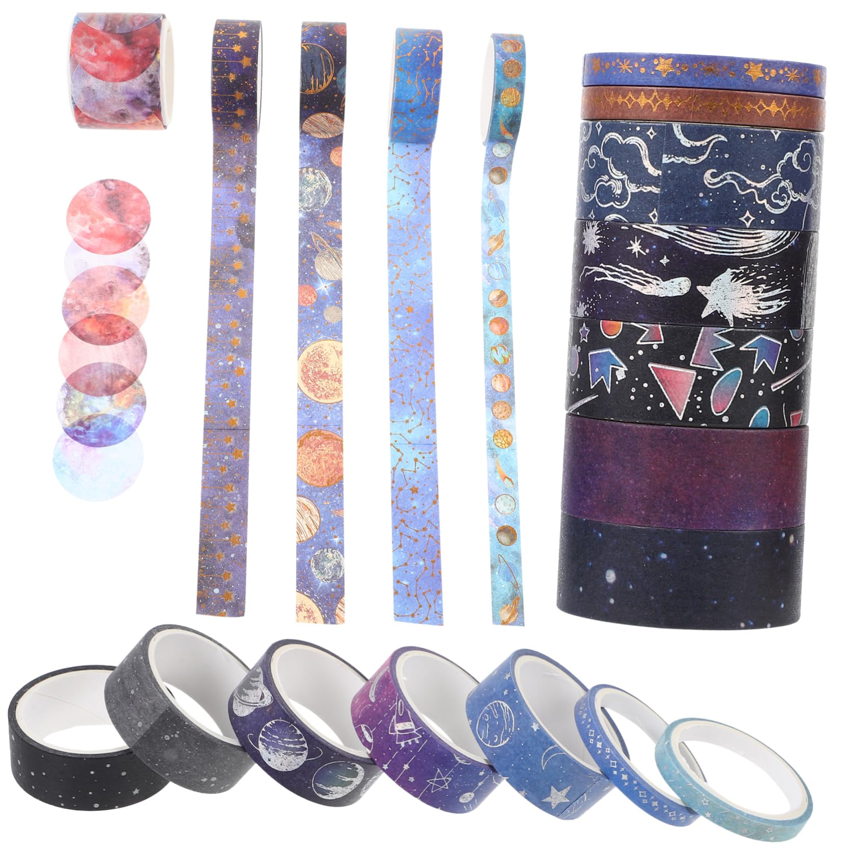 Gadpiparty 76rollen Washi Tape Set Dekorative Klebebänder Und Silberschimmer Für Scrapbooking Diy Kunstprojekte Geschenkschmuck Und Mehr Ästhetische Designs Bunten Farben Einfach Zu