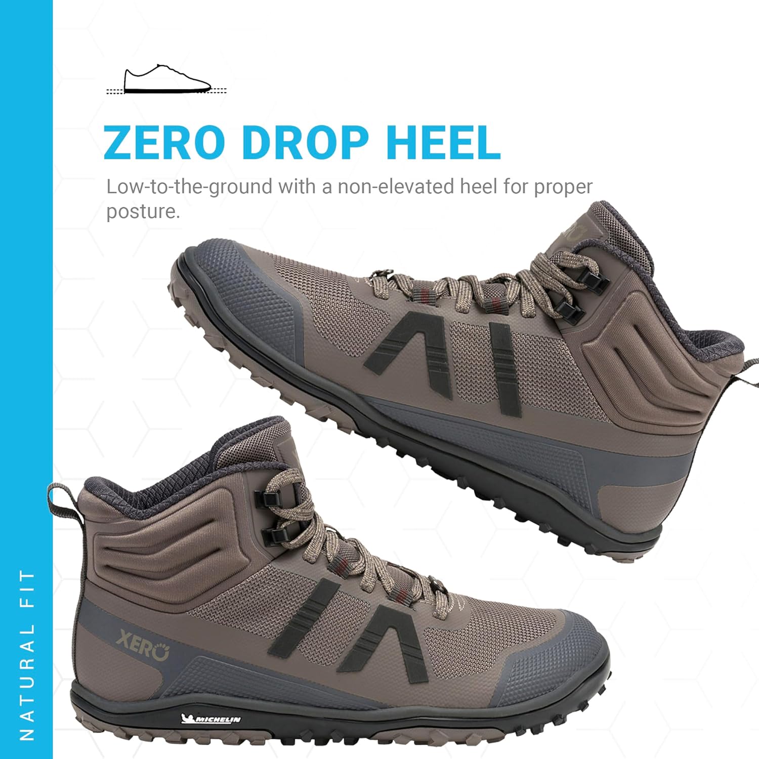 Xero Shoes Barefoot Hiking Shoes for Women | Scrambler Mid Women's Hiking Boots | Zero Drop, Wide Toe Box, Minimalist