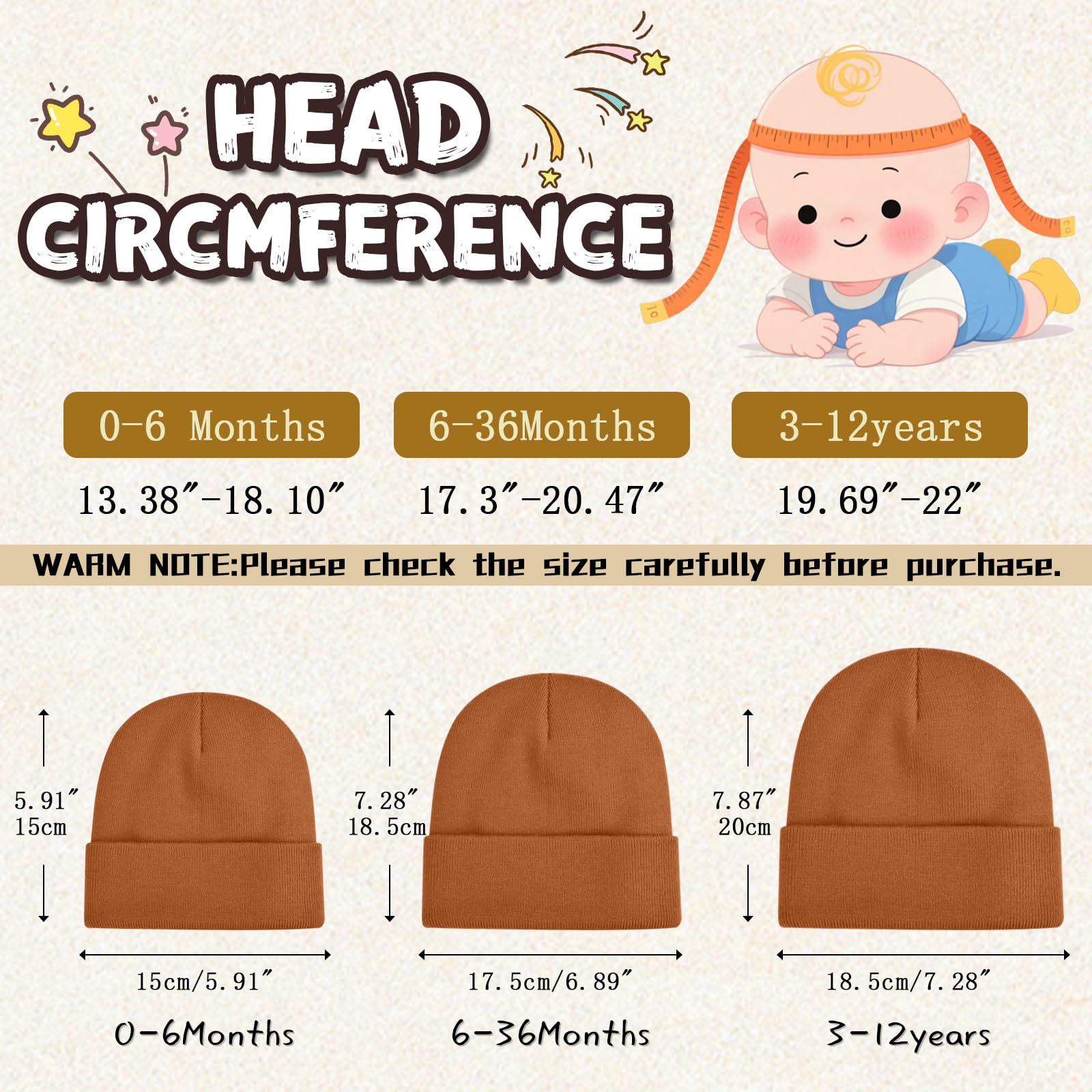 ZOORON Toddler Beanie Baby Beanies for Boys Girls Kids Winter Hats Children Knit Warm Caps 0-12years