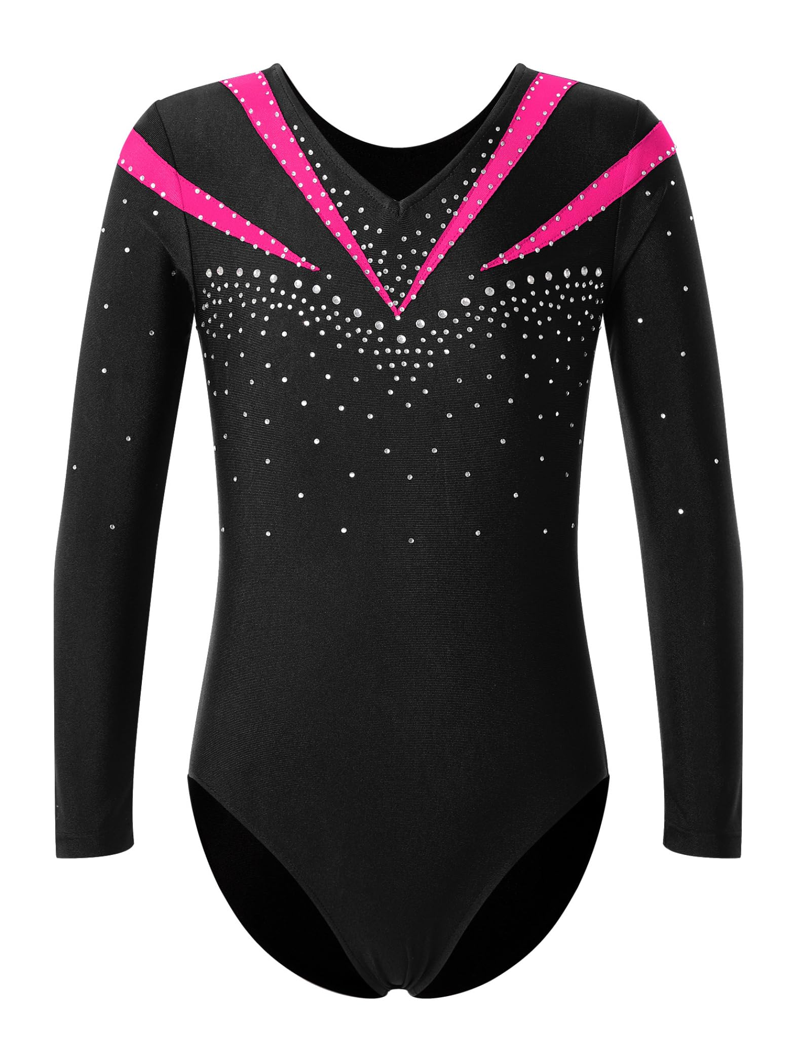 Piezas De Traje De Gimnasia Con Destellos Para Niñas Leotardos De Gimnasia De Manga Larga Tops De Deporte Brasier Y Pantalones Traje De Baile Para Rosa oscuro 11-12 años