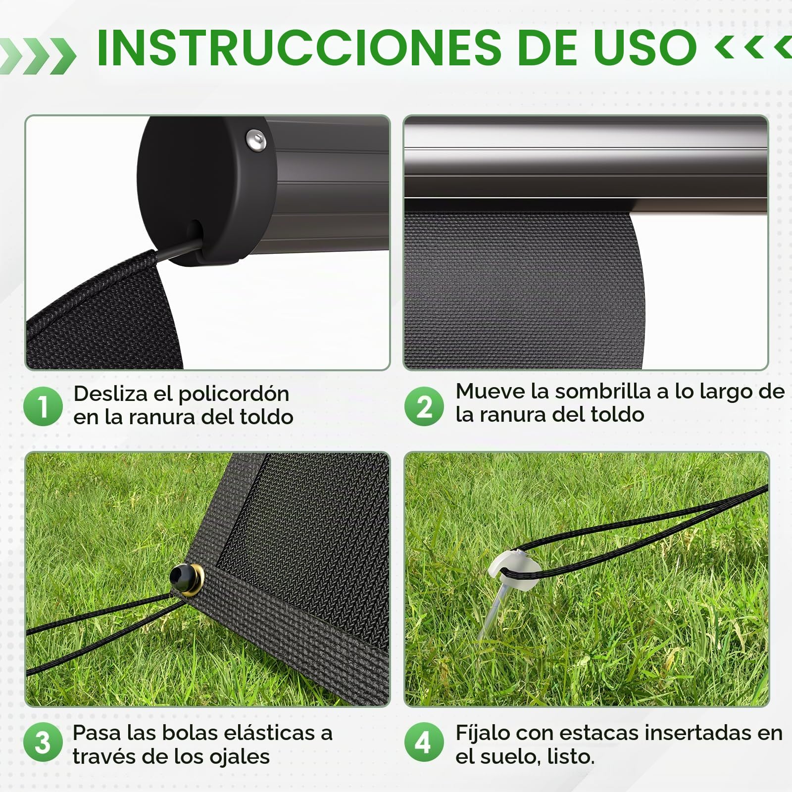Toldo para Autocaravana, con Cremallera, Ventana panorámica Ajustable (Tela+Red). Protección Visual y Solar, protección Visual Universal con Kits completos, 2,2 m de Alto (2,4 m de Ancho)