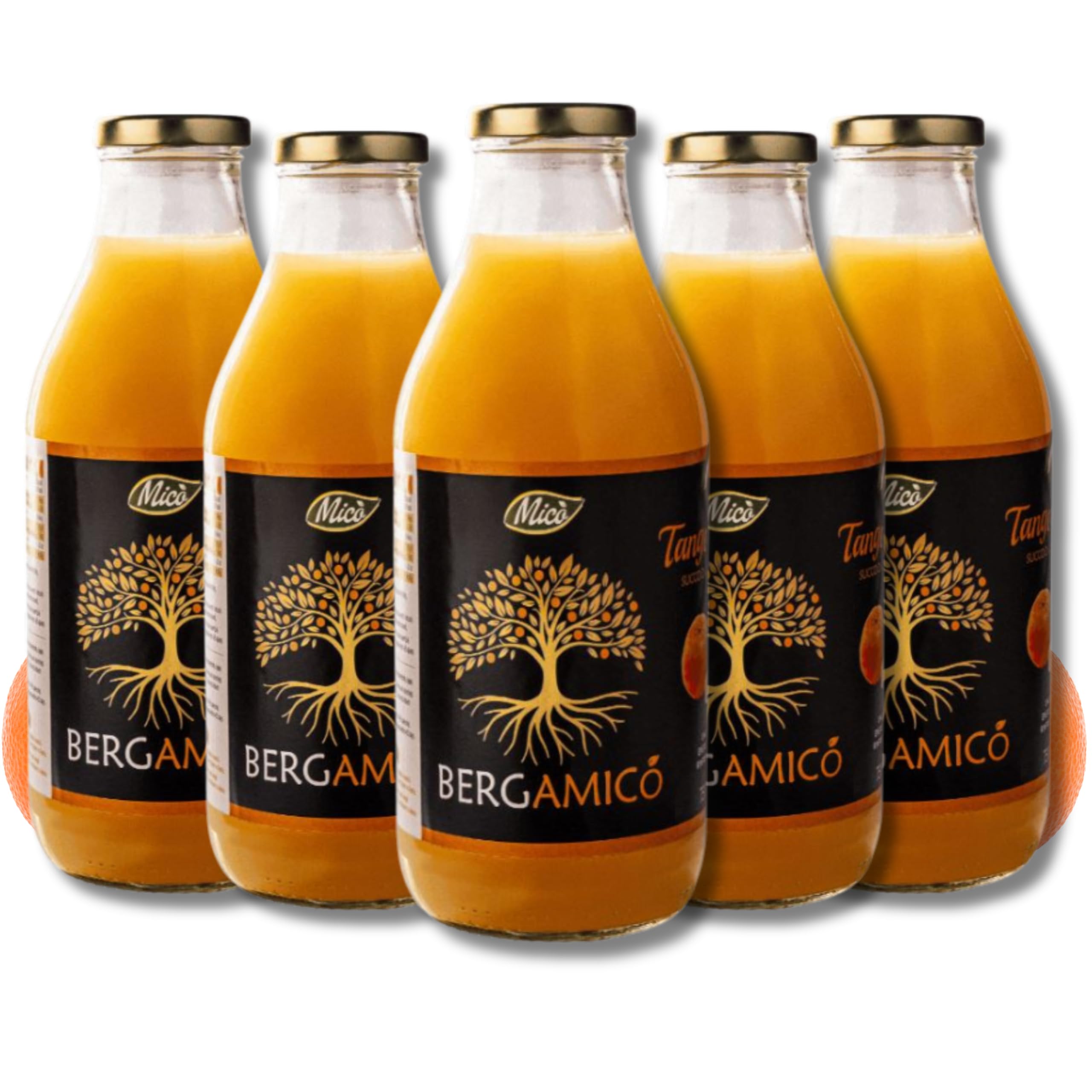 Bergamicó Clementinensaft Kalabrien 5 Stück 750 ml - Clementinensaft Aus Kalabrien - Naturbelassener Clementinensaft In Glasflasche - Mechanisch Kaltgepresst