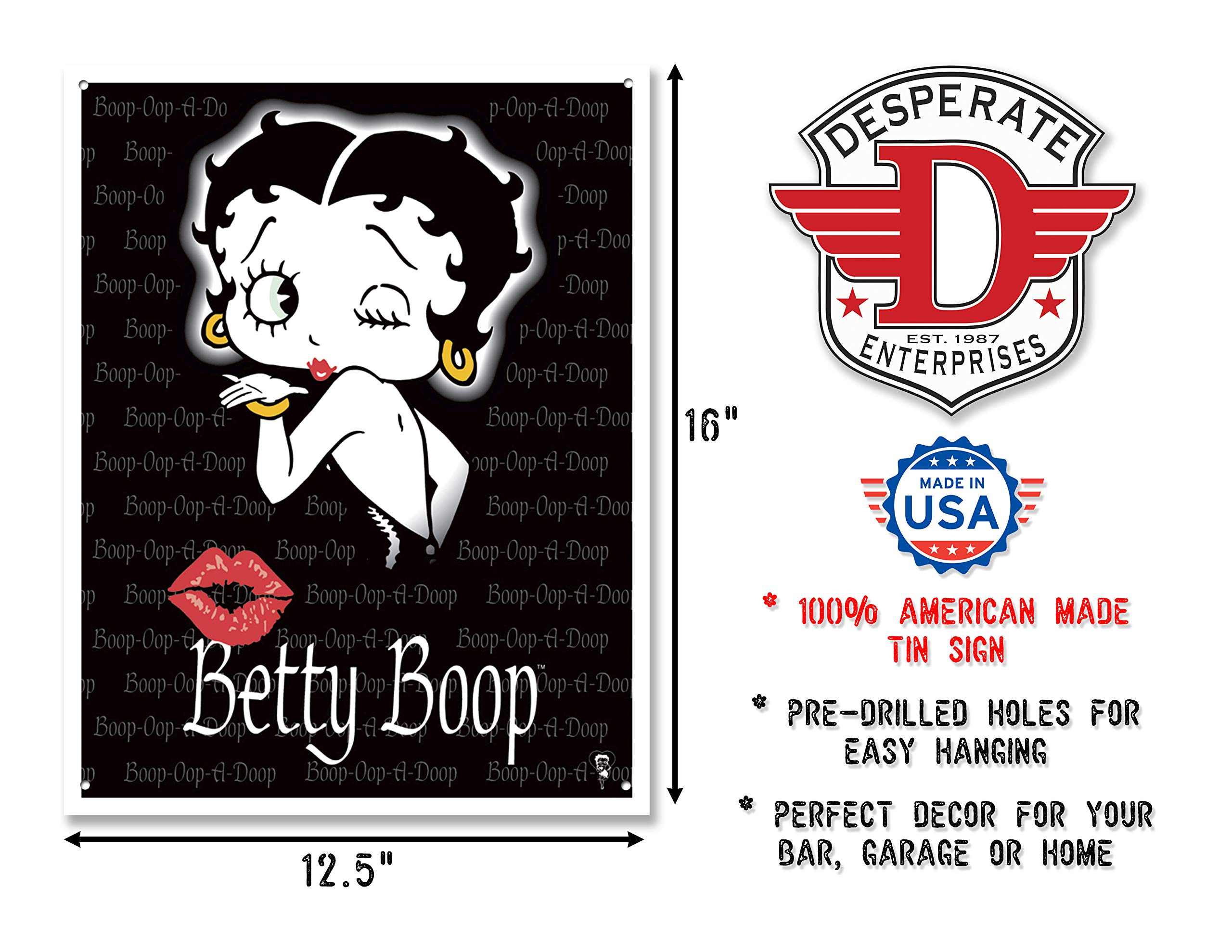 Amazon.com: Signs 4 Fun SIG906 Betty Boop Kiss Metal Tin Sign