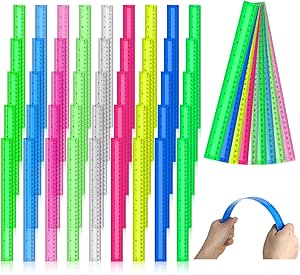 Fourniture Bureau Précise Lot 4 Règles Plastique - 10/15/20/30cm - Transparent Flexible - École/Bureau Outils Mesure étudiants