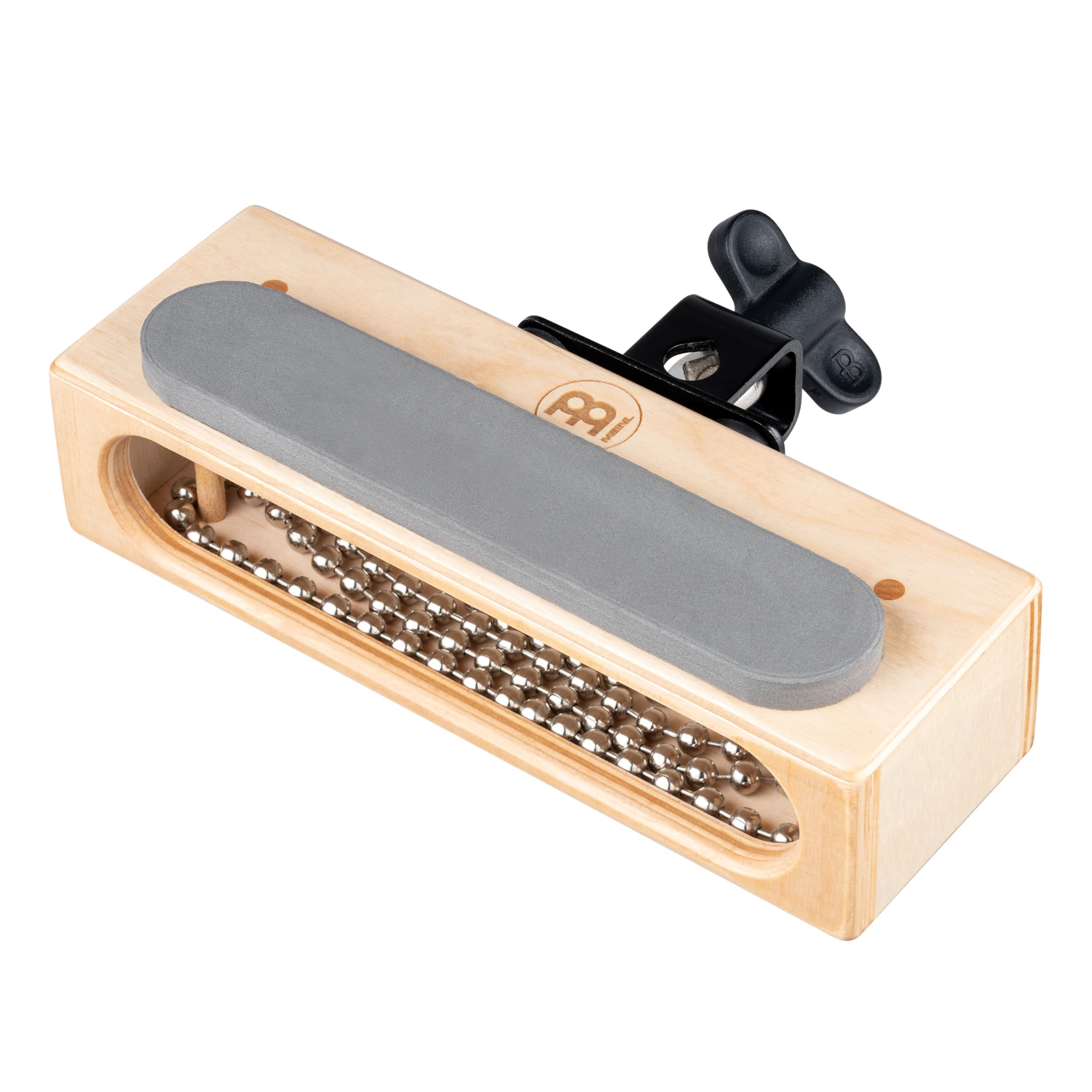 Meinl Bloque de madera de percusión efecto palmada con cadena Cabasa de acero, se puede tocar con baquetas, fabricado en Europa, abedul báltico (MWBHC)