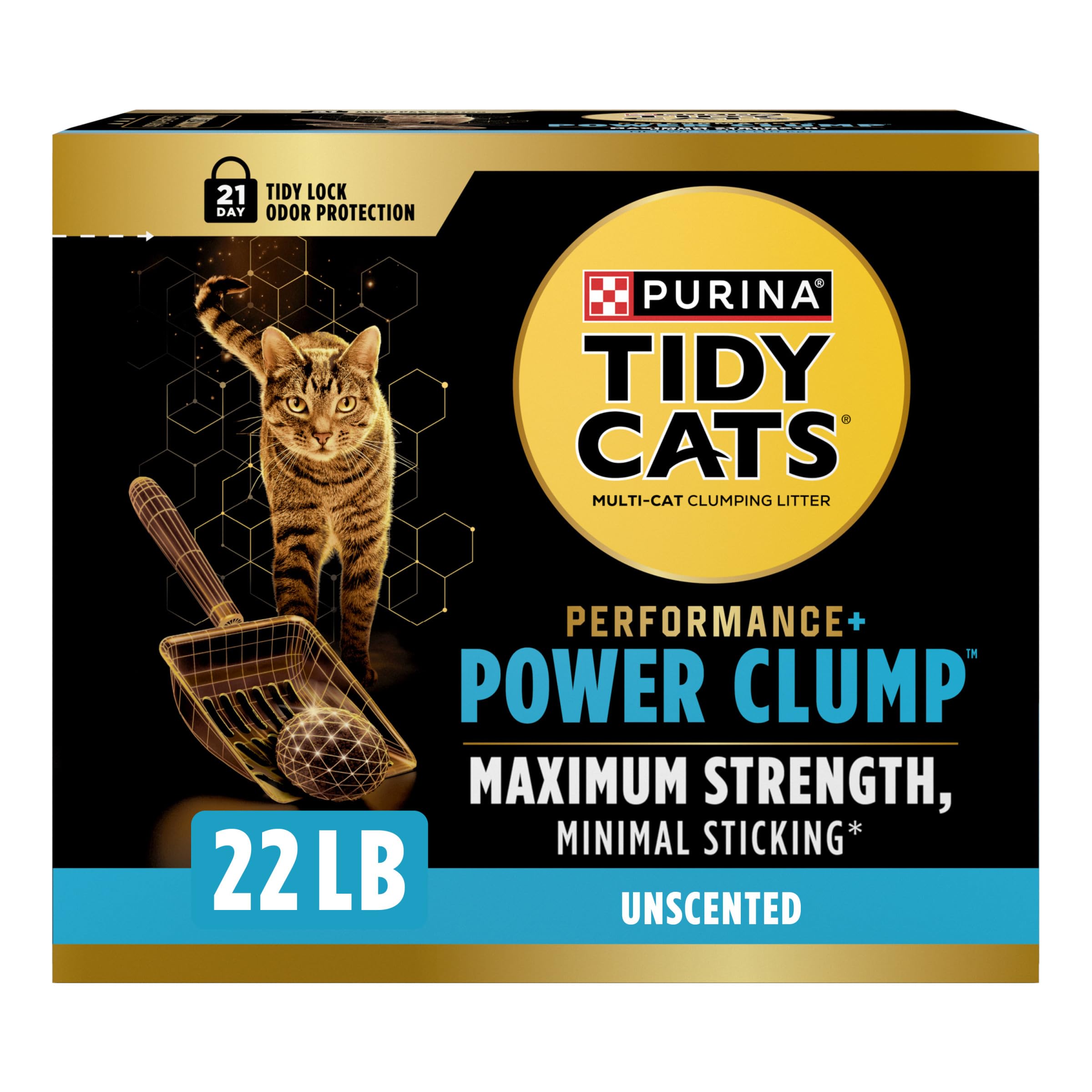 Purina Tidy Cats Performance Plus Power Clump Unscented Multi Cat Clumping Cat Litter - 22 lb. Box