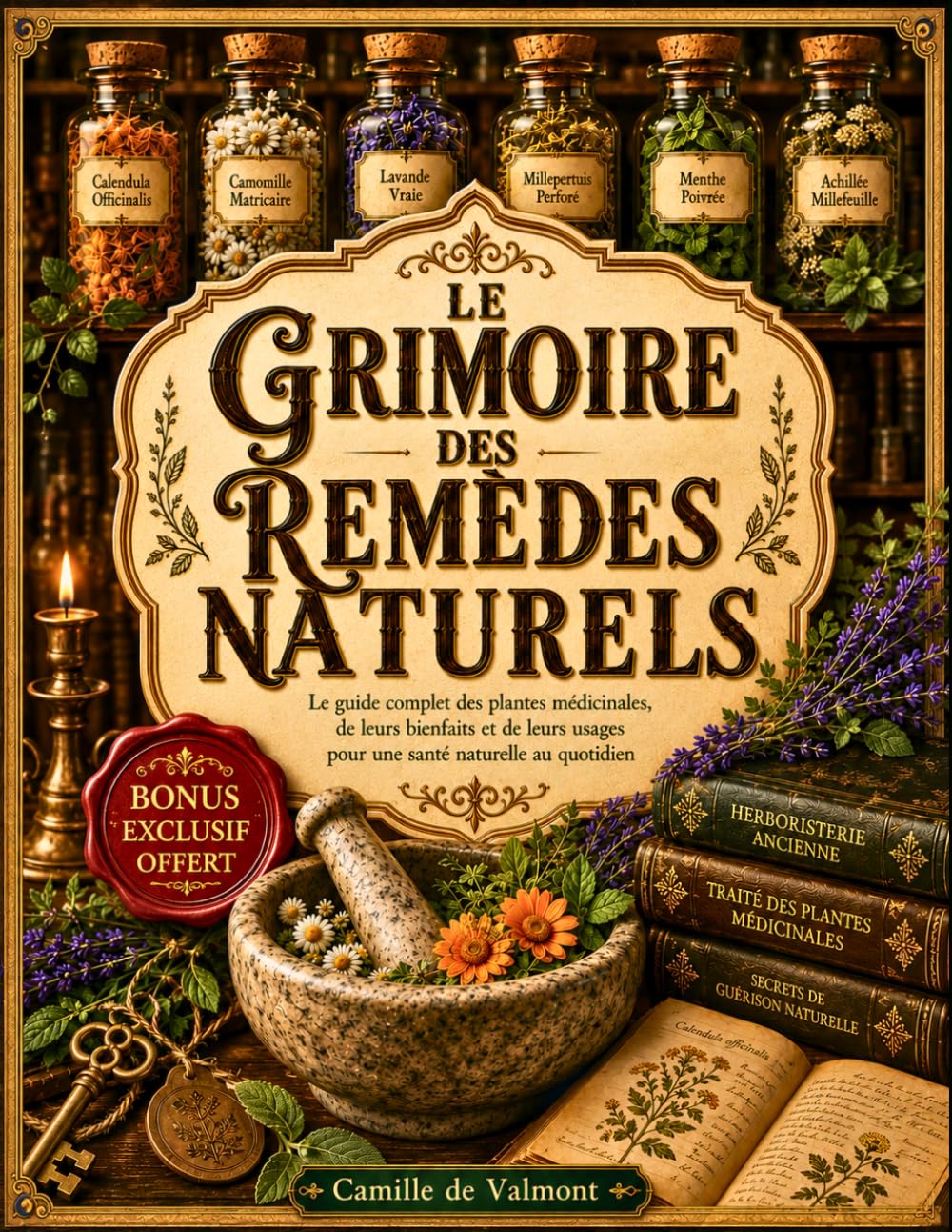 Le Grimoire des remèdes naturels: Guide Simple des Plantes Médicinales et Huiles Essentielles Découvrez les Secrets des Tisanes, Élixirs, Recettes et Rituels Ancestraux pour le Bien-Être Quotidien