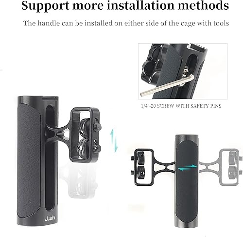 Miniatura 2 de Hersmay Mini empuñadura lateral para cámara con estabilizador de tornillos de 14 "-20 con tornillo de montaje estilo ARRI y soporte de zapata fría