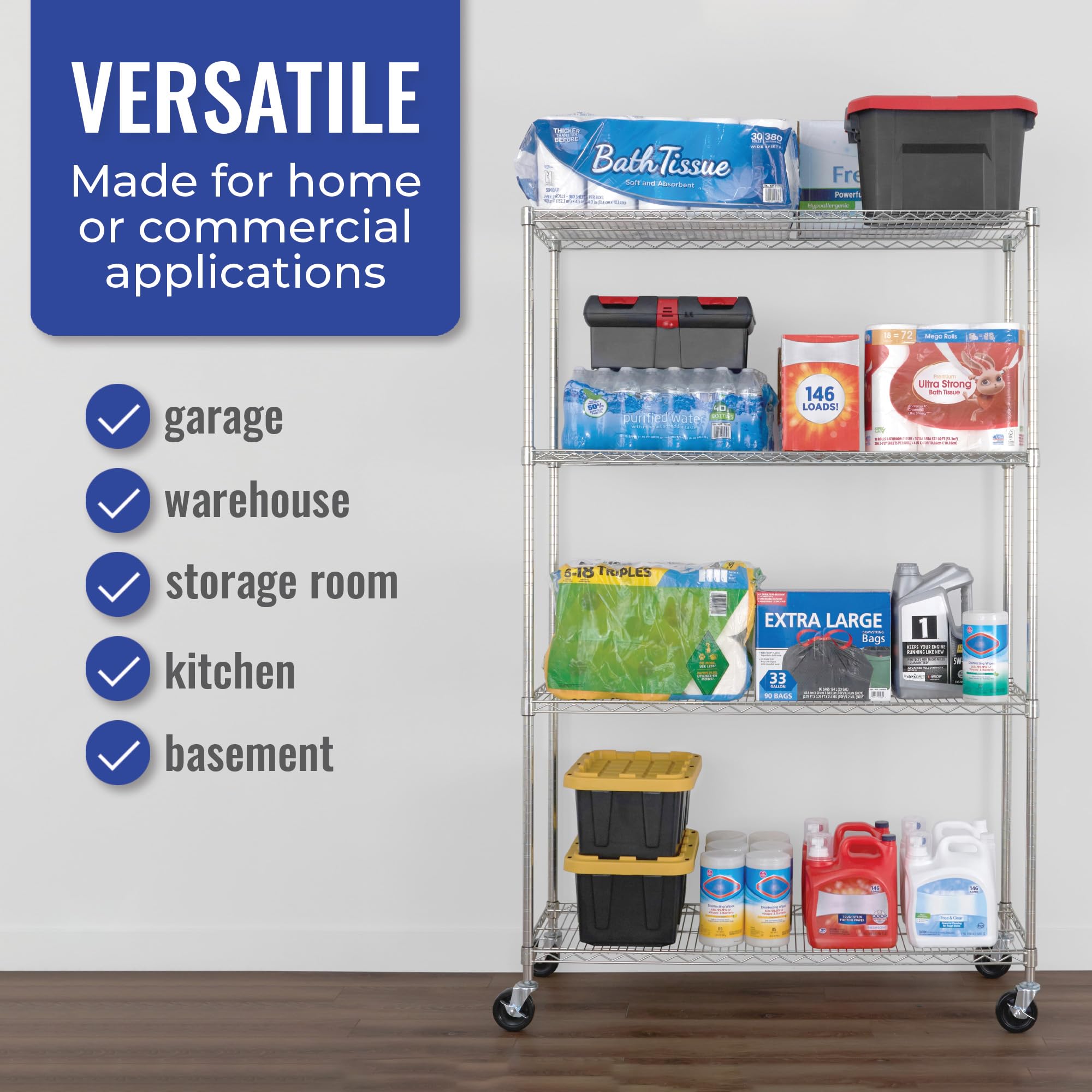Snapklik.com : SafeRacks - NSF Certified Storage Shelves, Zinc, Heavy ...