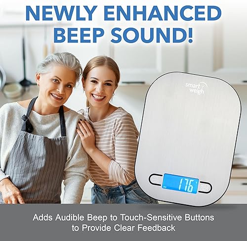 Miniatura 5 de Smart Weigh Báscula digital de cocina de acero inoxidable para cocinar, pérdida de peso, seguimiento de calorías, hornear, control de porciones de