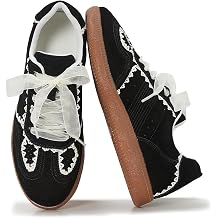 Fashion Sneakers for Women Lace Detail Dual Shoelace Casual Sneaker Elegant Ribbon Lace-Up Retro Low Top Shoes