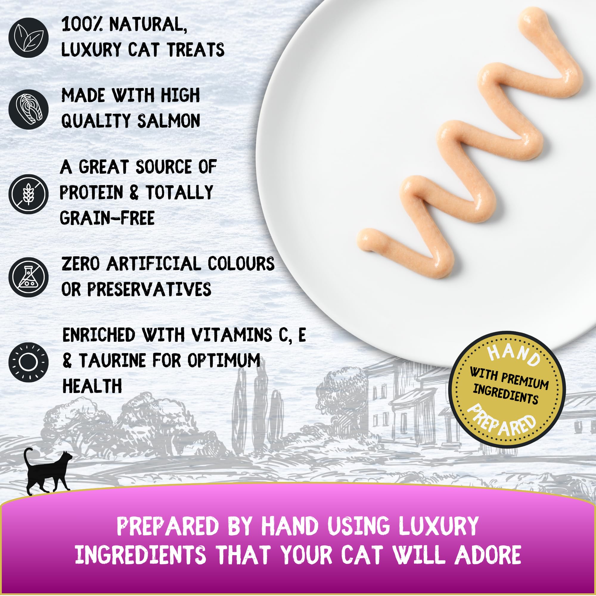COOKHOUSE Luxury Licks Lickable Cat & Kitten Treats, Salmon, 48 x 15g Sachets, Soft & Creamy Puree, Healthy & Grain Free - Image 4