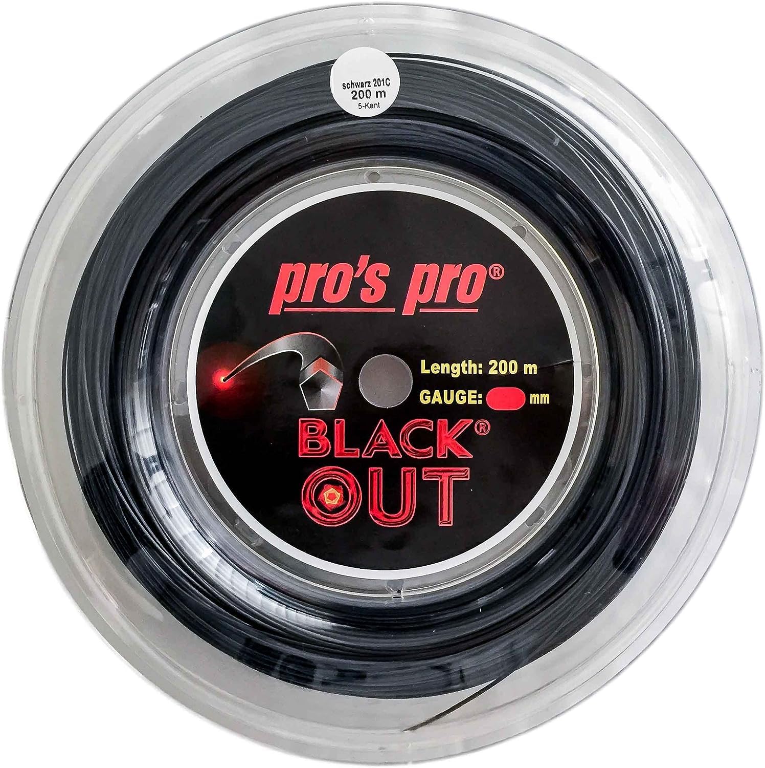 Corda da Tennis Blackout 200 m per Topspin 1,24 mm Pros PRO