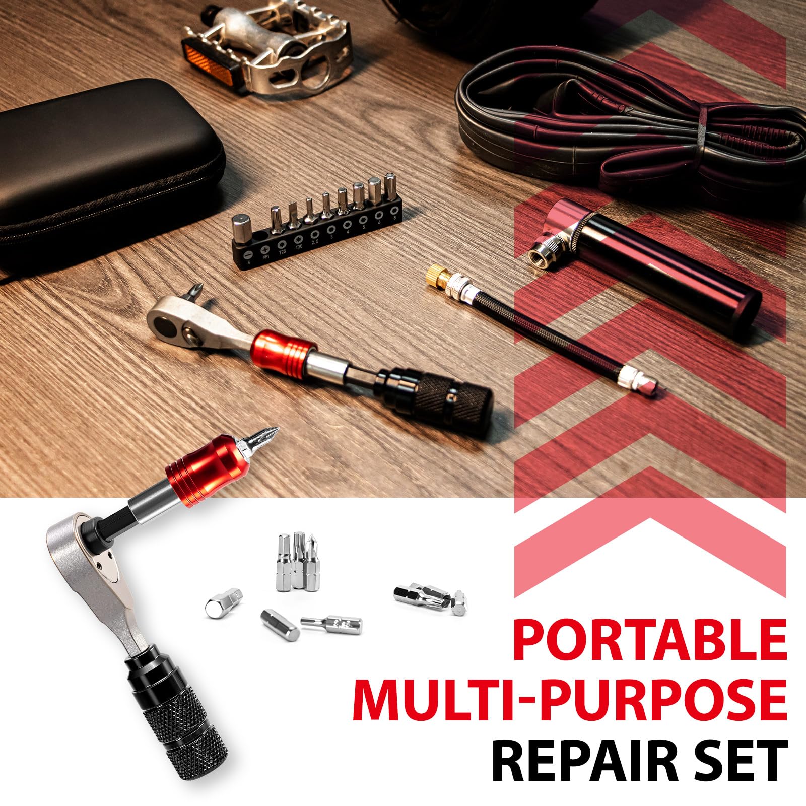 EMERK Bike Repair Kit - Tools & Mini Pump -6