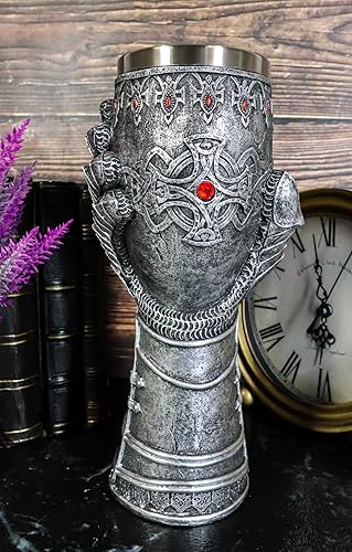 Miniatura 2 de Ebros Medieval Knight Of Chivalry Royal Guantelete Copa de vino de 9.5 pulgadas de alto 8 onzas con tema de decoración de reyes y caballeros del