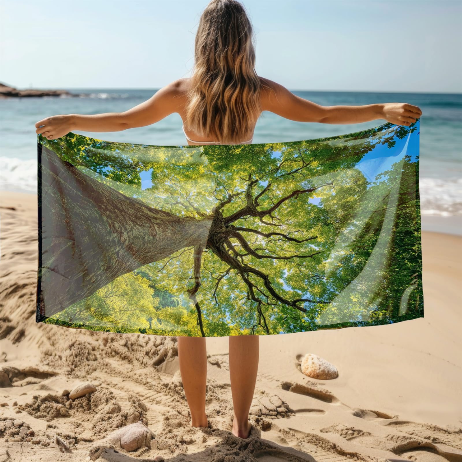 Générique Serviette de Plage 90X180 Arbre Vert