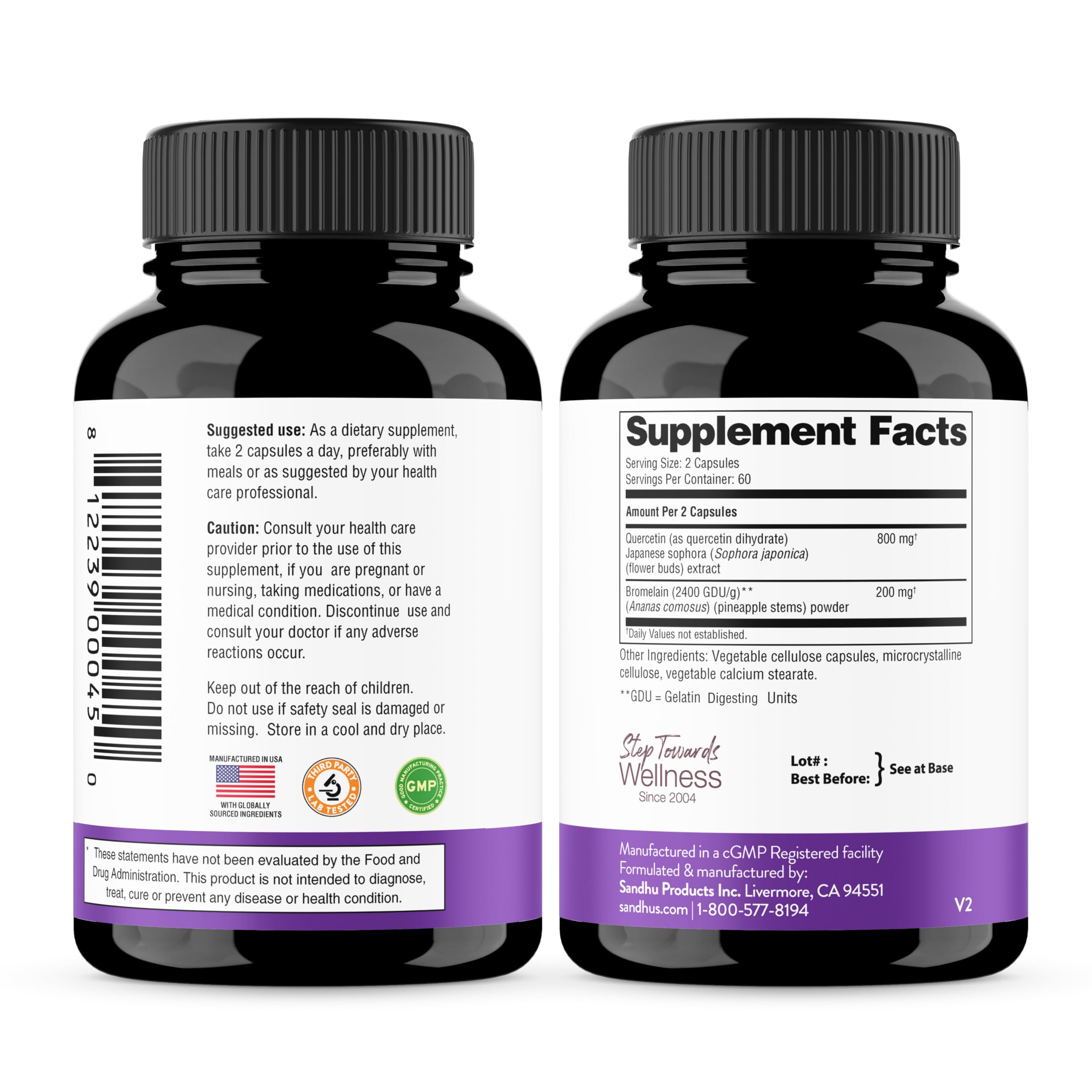Quercetin with Bromelain 500mg Capsules - Immune Support Supplement 120 Ct — Amazon image 8