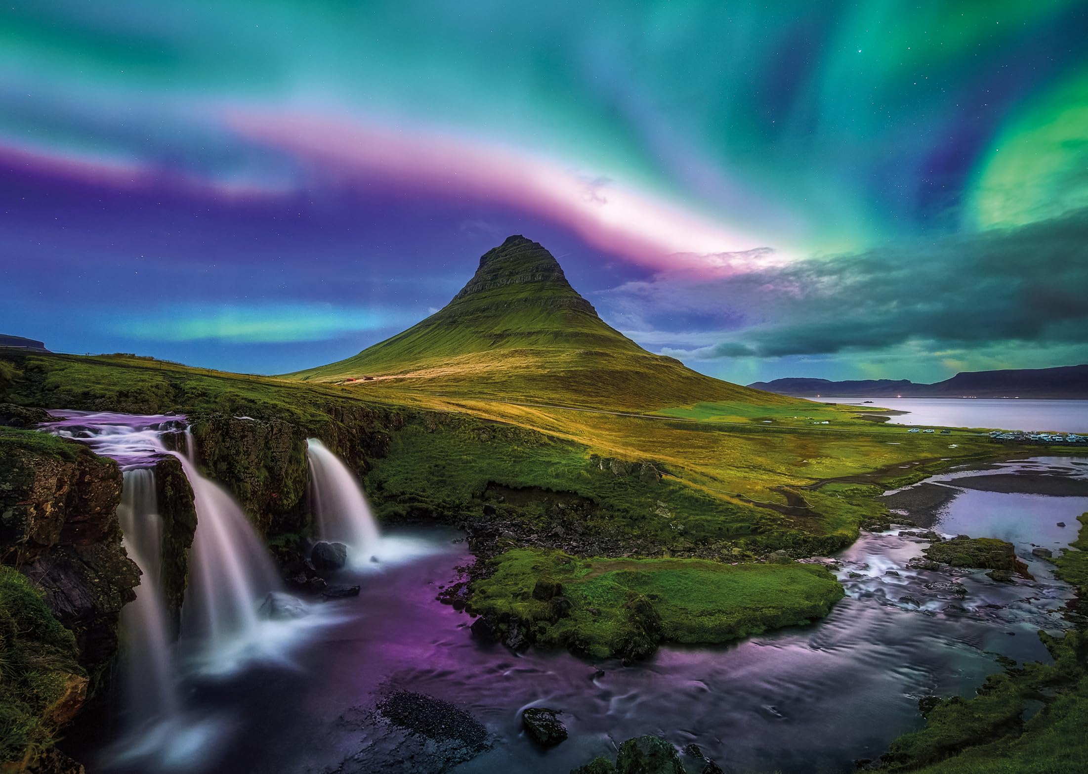 Adult Puzzle 1000 Pieces - Northern Lights Over Kirkjufell