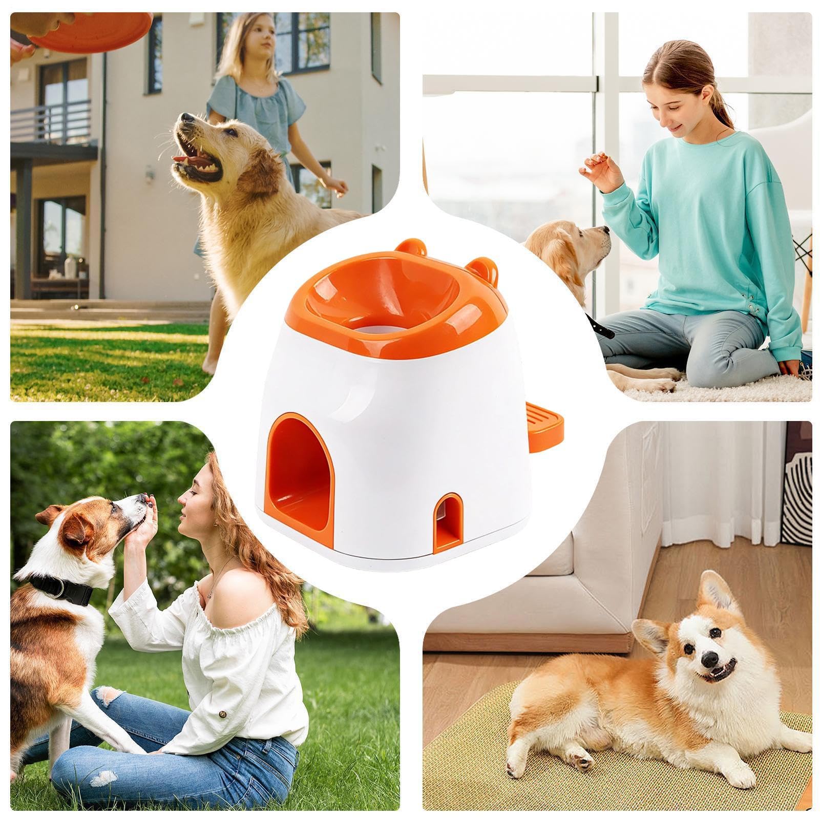 Genérico Lanzador De Bolas Juego De Entrenamiento Interactivo | Juguete Para Lanzar Y Buscar Con Dispensador De Premios Para Mascotas En Hogar Parque Jardin Y Exteriores