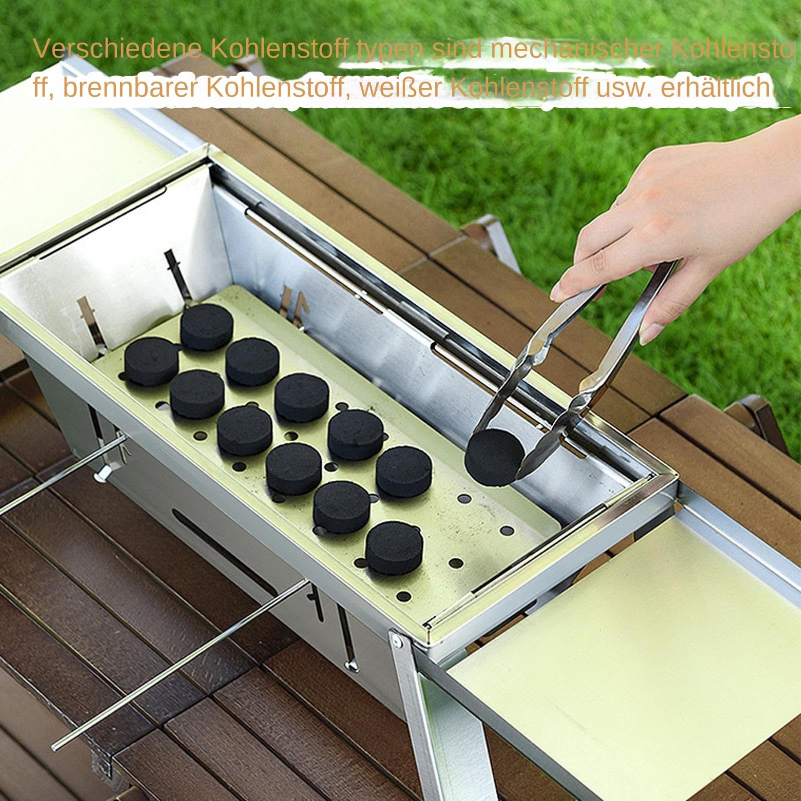 Barbacoa Plegable Barbacoas De Carbón Compactas | Plancha Compacta Acero Inoxidable Para Viajes Playa Campamento Apartamento Picnic Jardín Terraza