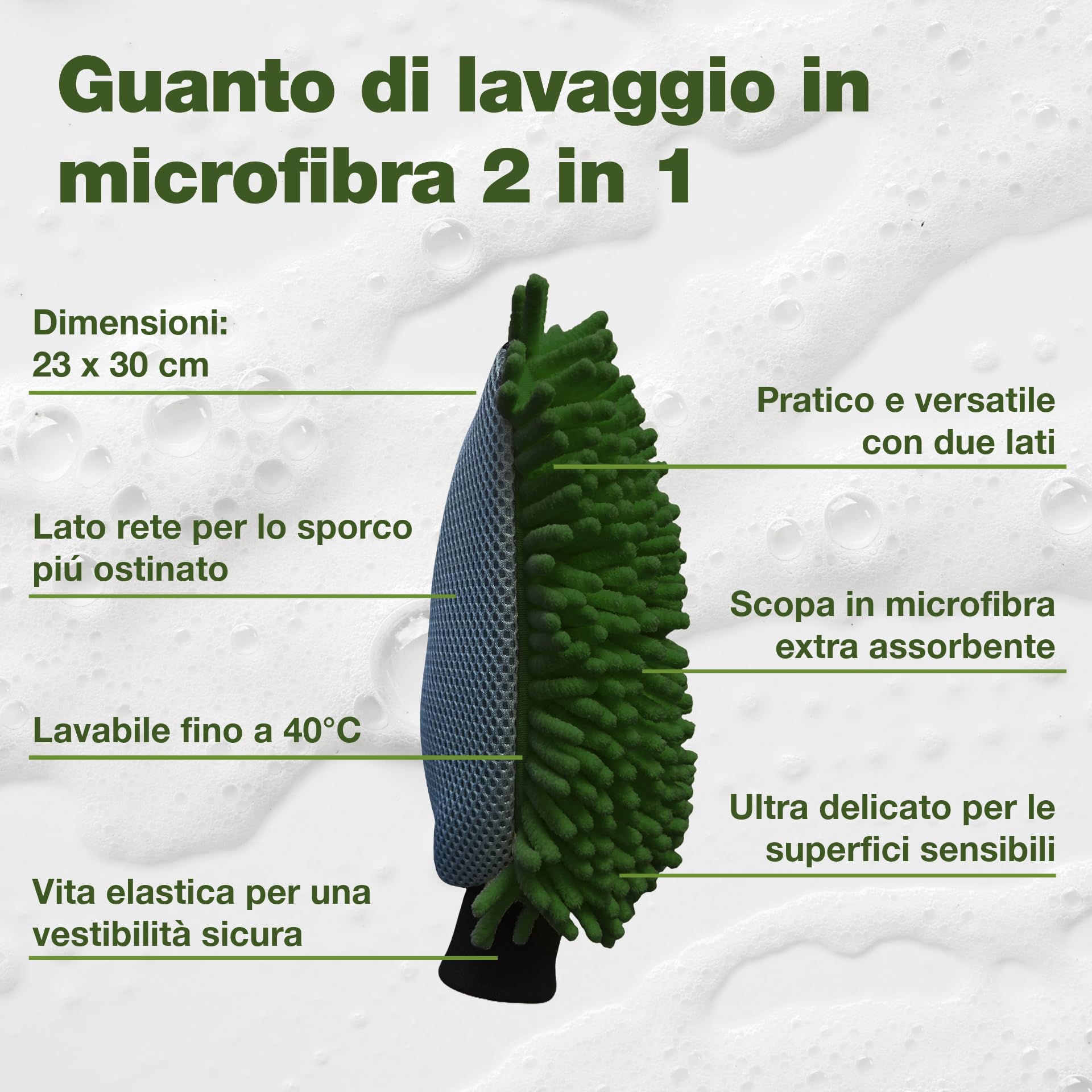 bio-chem - Rimuovi Macchie di Pioggia per Parabrezza e finestrini di Camper, Caravan e Auto 0,5L + Guanto di Lavaggio in Microfibra- Prodotto per vetri Ideale per Le vostre Vacanze in Camper