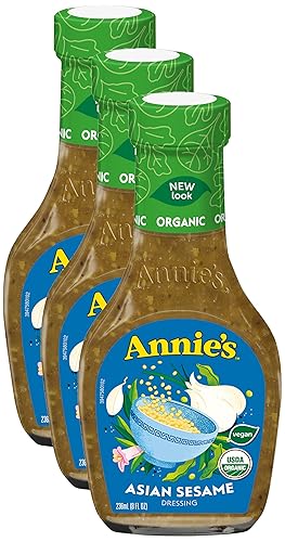 Annie's Aderezo de ensalada de sésamo asiático orgánico, 8 onzas (paquete de 3)