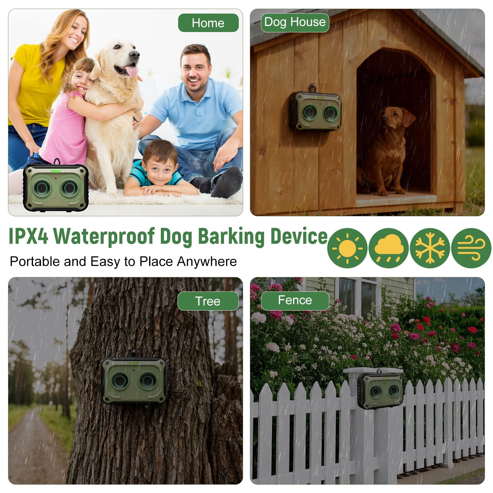 Podazz Dispositivo Anti-Bell per Cani Fermapellare Ultrasuoni - 15m Raggio Ricaricabile Bell Dissuasore 3 modalità, Dispositivo di Addestramento Sicuro per Cani Interno ed Esterno