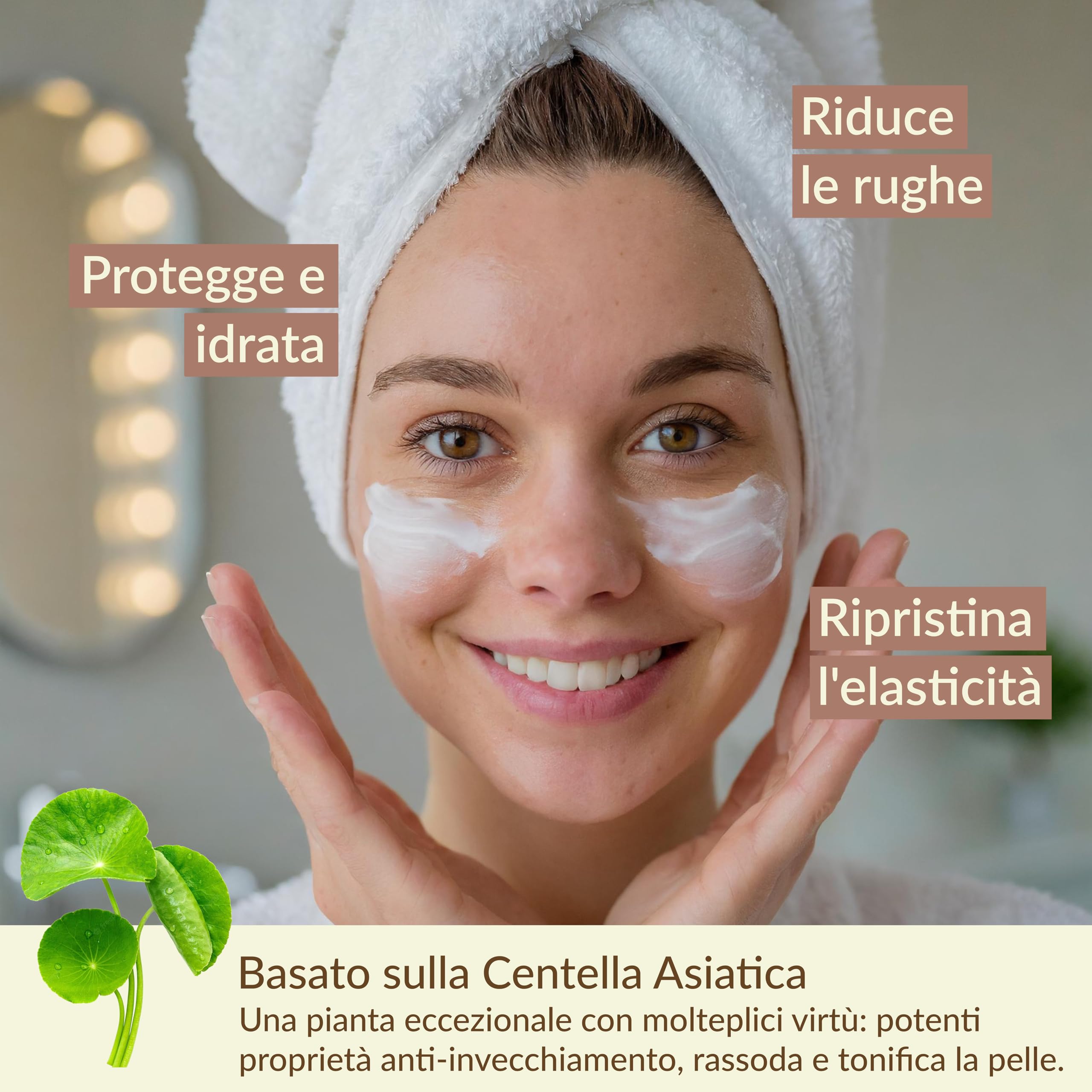 Sérénibio Crema Viso Centella Asiatica - Lenisce, Protegge e Ripristina - Cura Viso Professionale Certificata Bio Vegan e Equosolidale - Crema Idratante per Pelli Ultra Sensibili - 50ml
