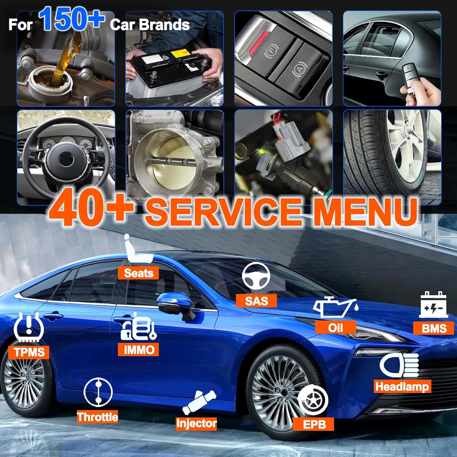 Autel TPMS Programming Tool TS900, OS 11, Same as MX900TS MK900TS, Newer of MS906TS TS608 MK808S-TS, TPMS Relearn Reset Tool as MP900TS Scanner, All Sys Diagnosis, 40+ Services, Active Test, FCA SGW
