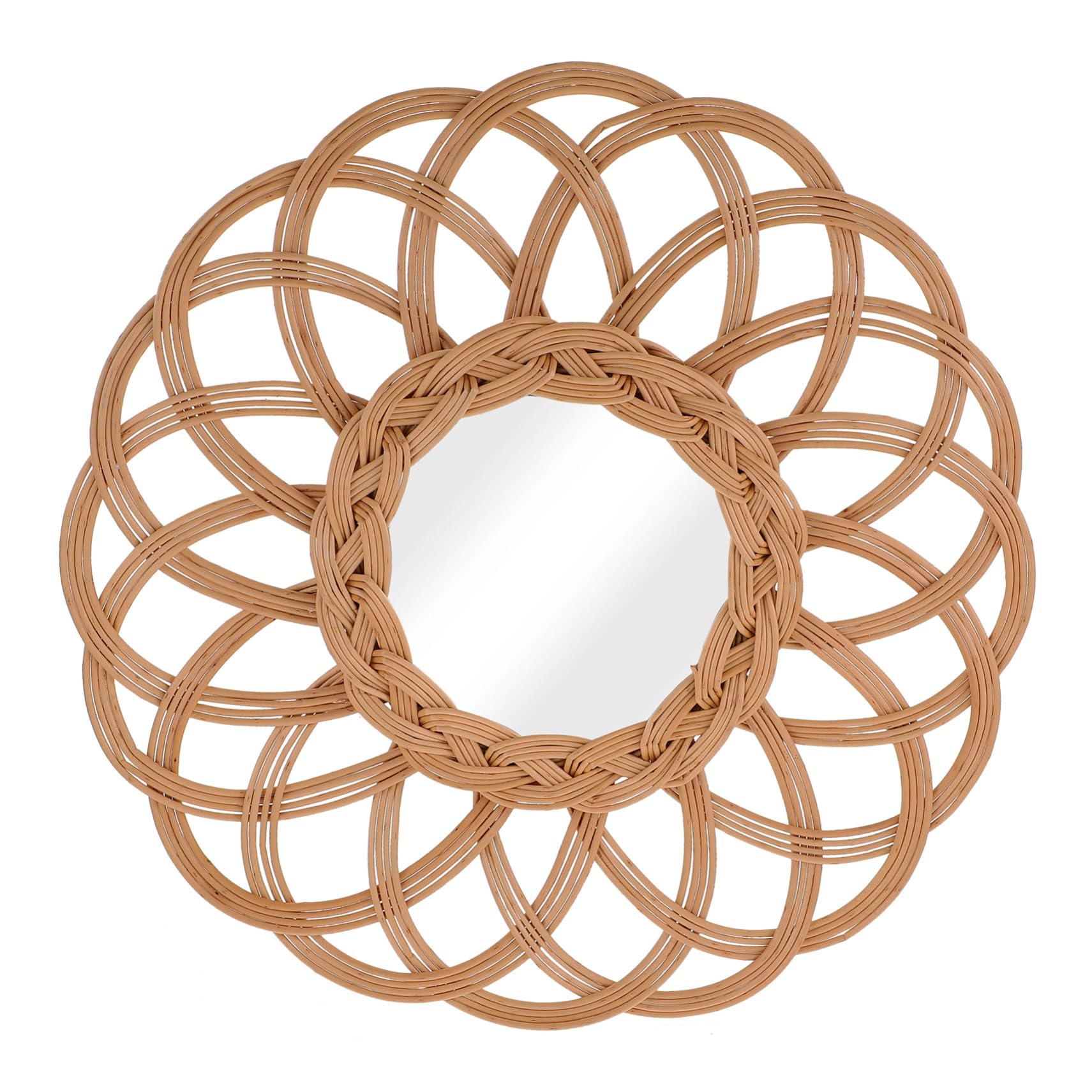 Miroir en rotin naturel de haute qualité pour une décoration murale de salon élégante