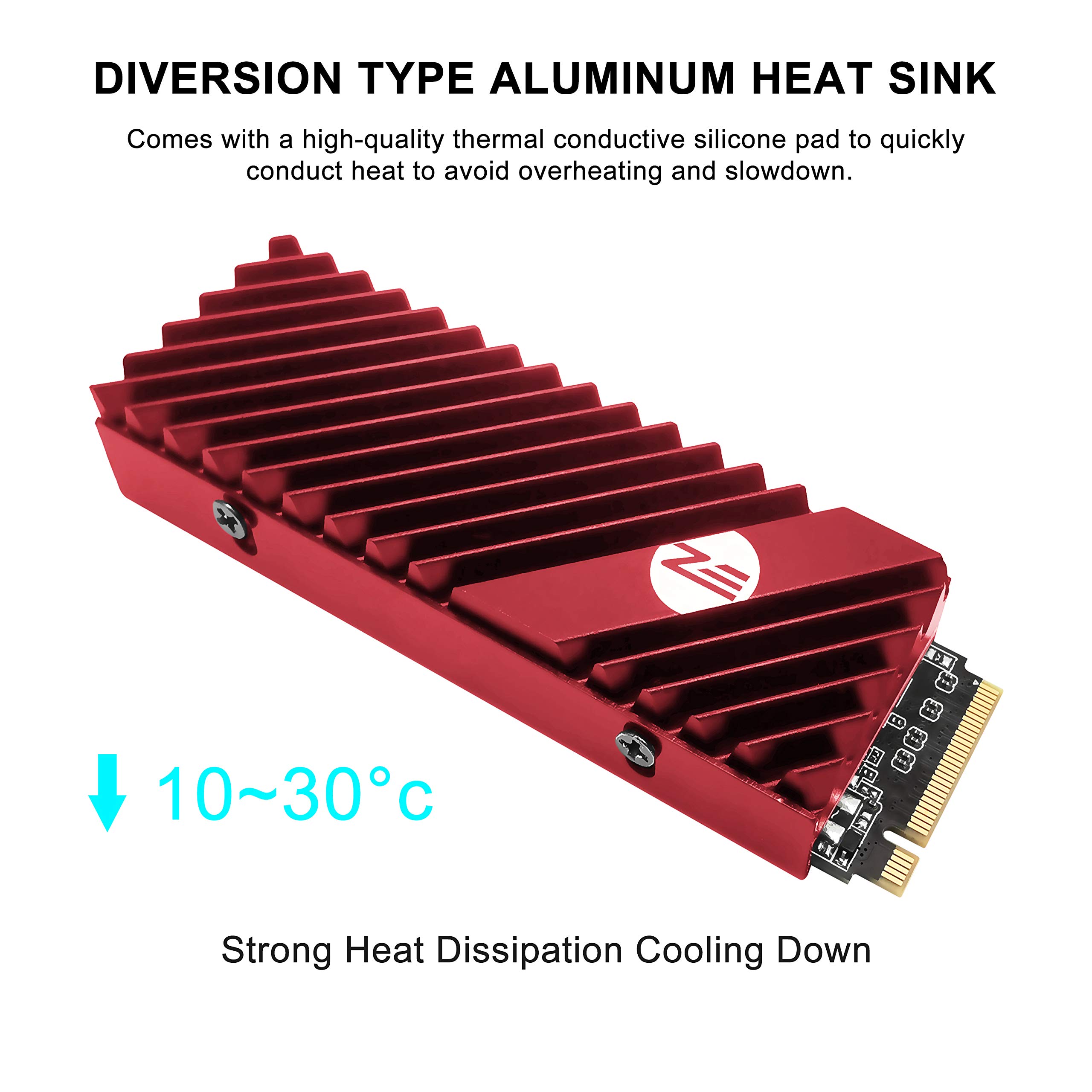 EZDIYFAB M.2 SSD heatsink 2280, DoubleSided Heat Sink, High