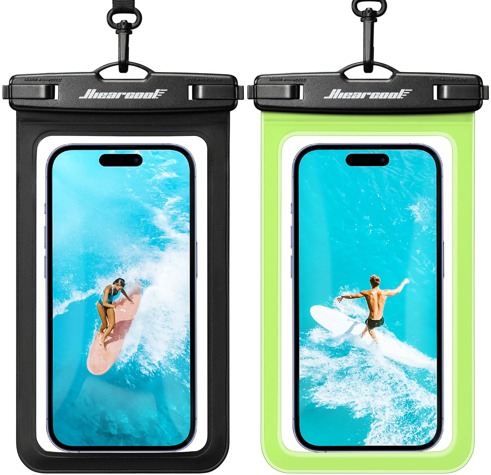 Hiearcool Waterproof Phone Pouch,Waterproof Phone Case for iPhone 17 16 15 14 13 Pro Max Plus up to 8.9",IPX8 Cellphone Dry Bag for Beach Cruise