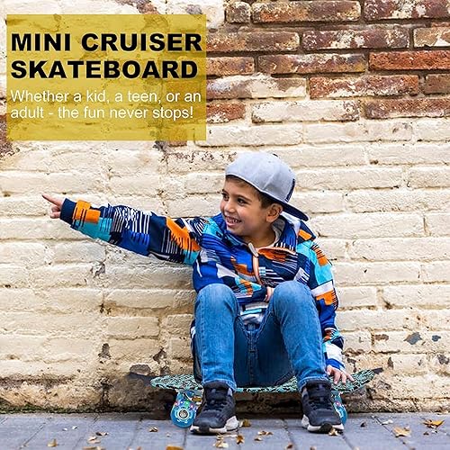 Miniatura 7 de SISIGAD Patinetas pequeñas Cruiser para niños pequeños con ruedas coloridas con luz LED para principiantes, patinetas de 22 pulgadas, el mejor