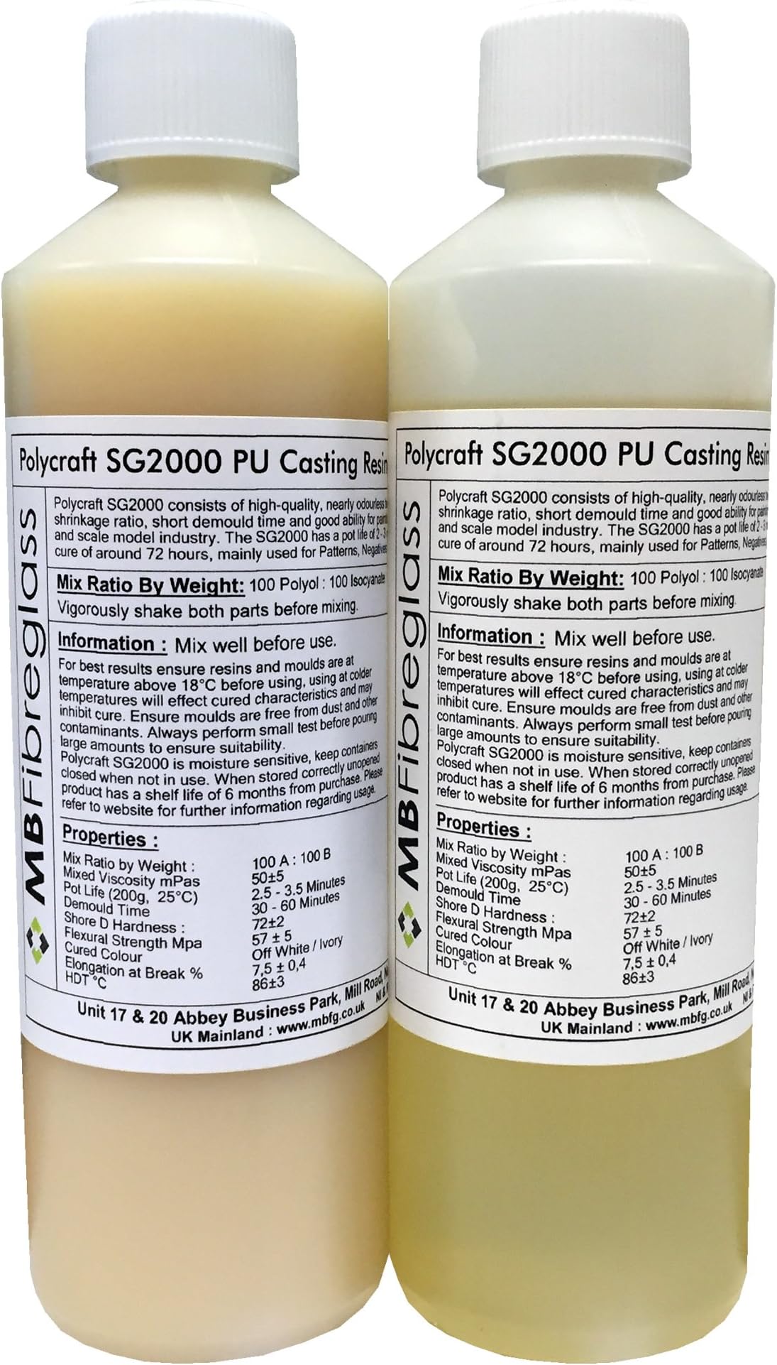 Polycraft SG2000 Paintable Fast Cast Polyurethane Liquid Plastic Casting Resin, Quick-Setting, Paintable for Crafting, Modeling, Prototyping, Easy-to-use Resin for Creative Projects - 1kg Kit