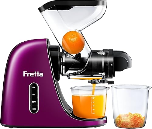 Fretta Exprimidor de prensa en frío, extractor de exprimidor masticador, máquinas de exprimidor lento de alto rendimiento de jugo para frutas y