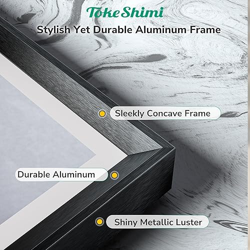 Miniatura 4 de TokeShimi Espejo de pared LED de baño de 36 x 36 pulgadas para tocador con luces delanteras y marco de aleación de aluminio negro retroiluminado,