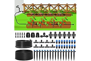 MIXC 230FT Drip Irrigation Systems with 1/4'' Tubing,Drip Emitters,Connectors for Garden and Greenhouse