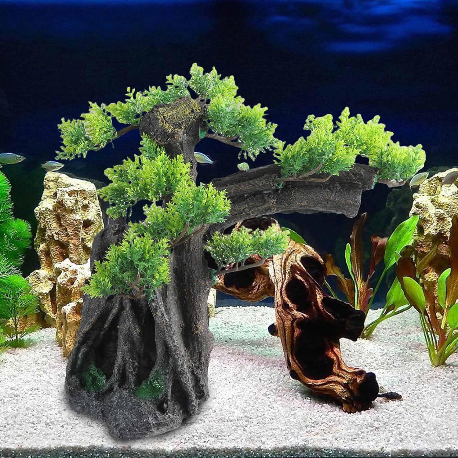 Landscape Pine Tree House Landscape Fish Tanks Decorations for Aquariums Terrarium Shrimp House Ancient Ornaments