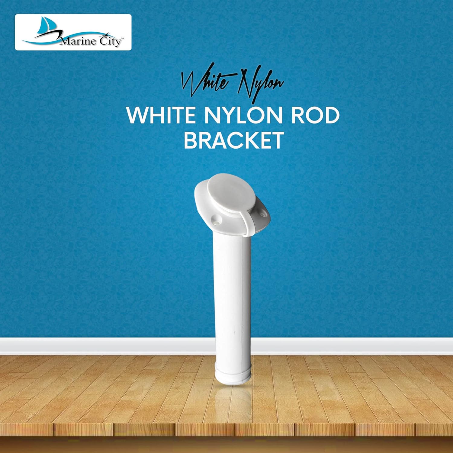 MARINE CITY White Nylon Flush Mount Rod Holder, 30° with Cap Cover and 316 Stainless Steel Gasket for Boats, Marines, Ships, Yachts