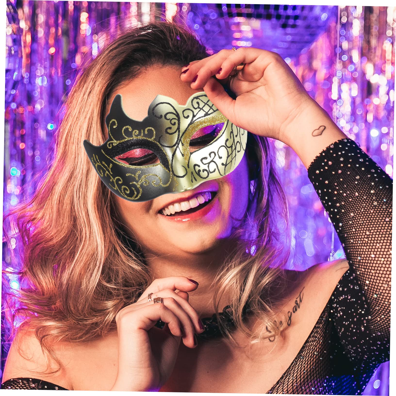 VALICLUD Dancing Party Prop Masquerade Mask Half Face Costume Accessory for Women's Festival Decorations Golden